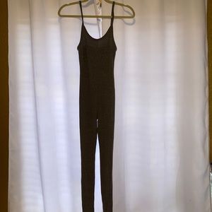 Grey Ribbed Jumpsuit